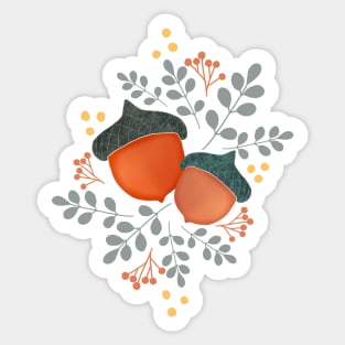 Fall in love (with acorns) Sticker